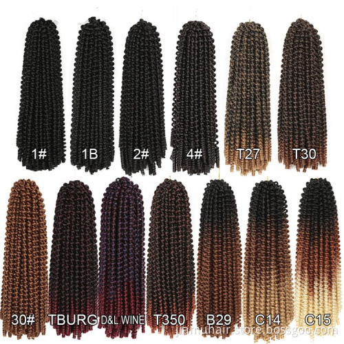12 inch Synthetic Bomb Twist Braiding Hair Ombre Kinky Curly Crochet Hair Spring Twist Crochet Braid Hair Extension